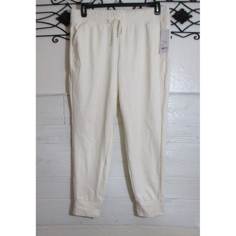 Yogalicious Activewear Jogger Pants Women's Size XL Ivory Pockets Drawstring